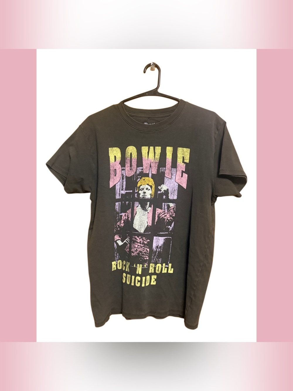 ⭐️👩🏻‍🎤David Bowie Urban Outfitters Style Vintage Wash Rock Tee NWOT 🎸